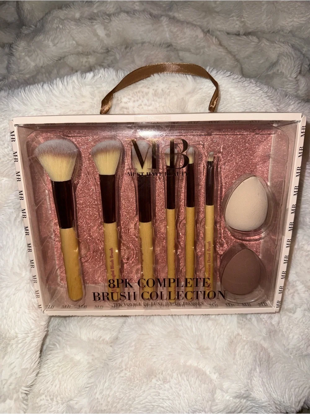 8-Piece Makeup Brush Set with Sponges - NIB